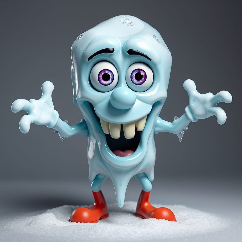 Anthropomorphic Ice Cream Cone Character