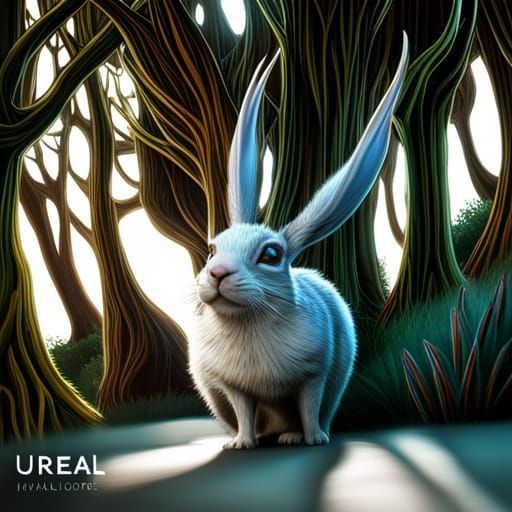 Humorous Fantasy Jackalope: Cat Head, Squirrel Body