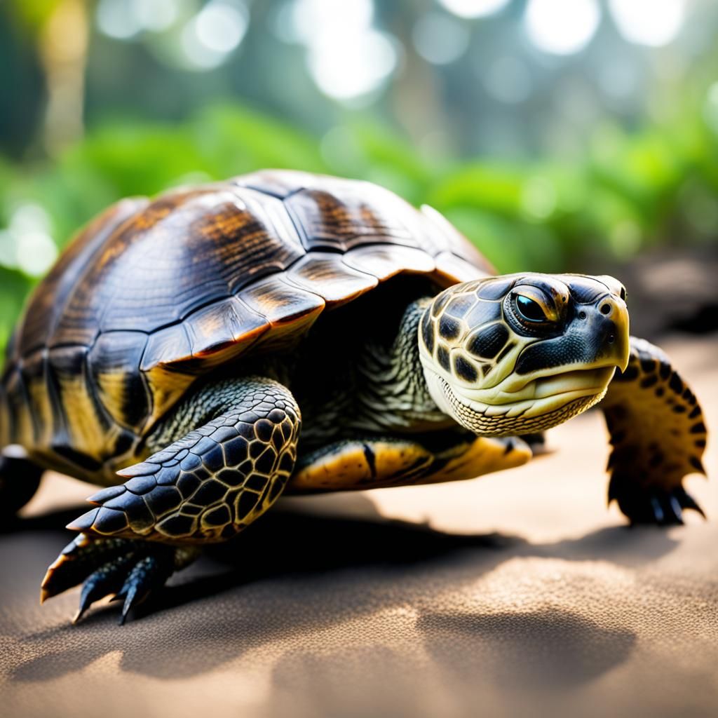 Animated Turtle in Professional Photography Style