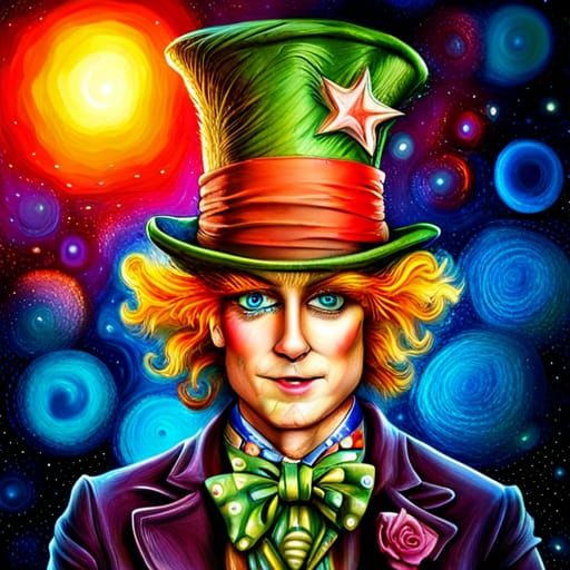 Mad Hatter's Hat in Mixed Media Street Art