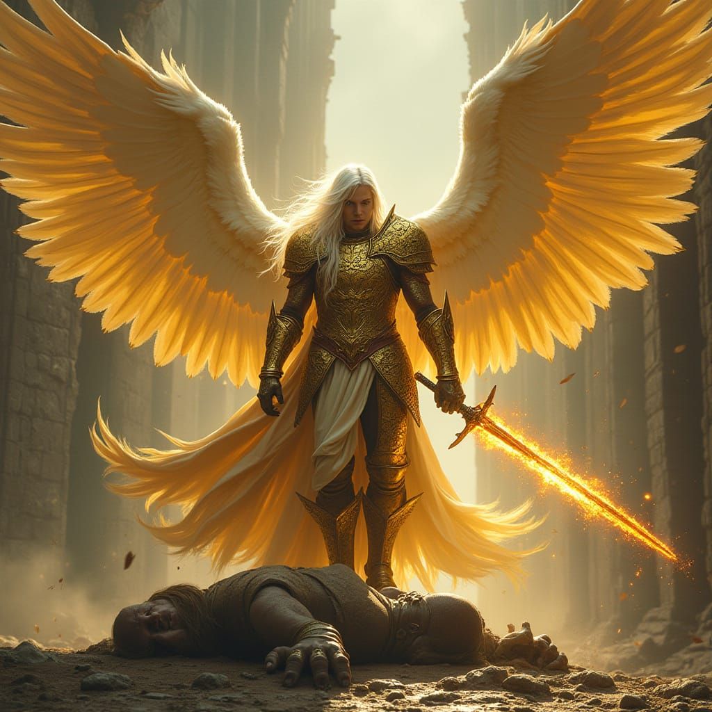 Ethereal Paladin of Light Conquers Defeated Orc