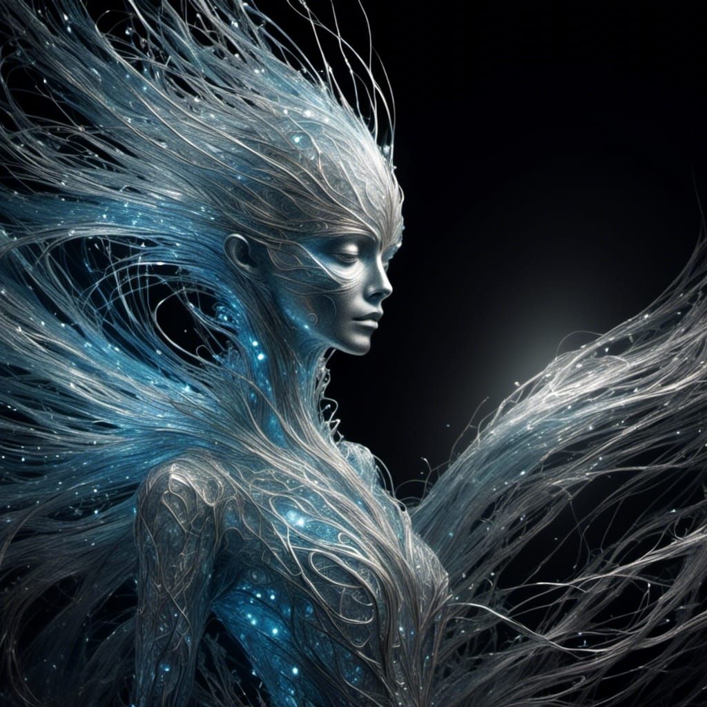 Alien Light Entity Over Desolate Planet