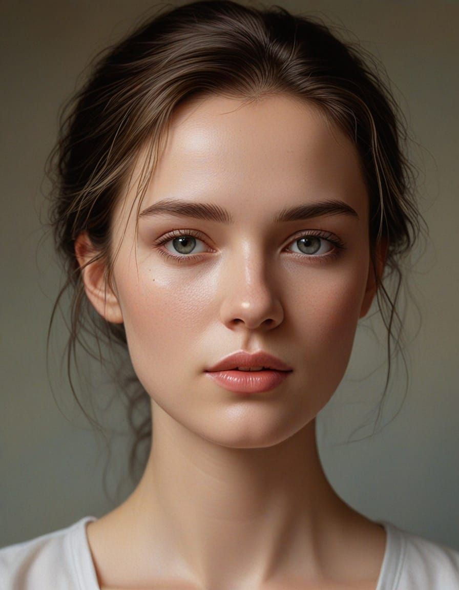 Glowing Woman Portrait in Soft Oil Lighting