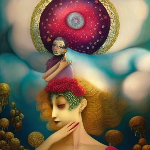 Surrealist Conception of Self Love: Intricate Digital Art