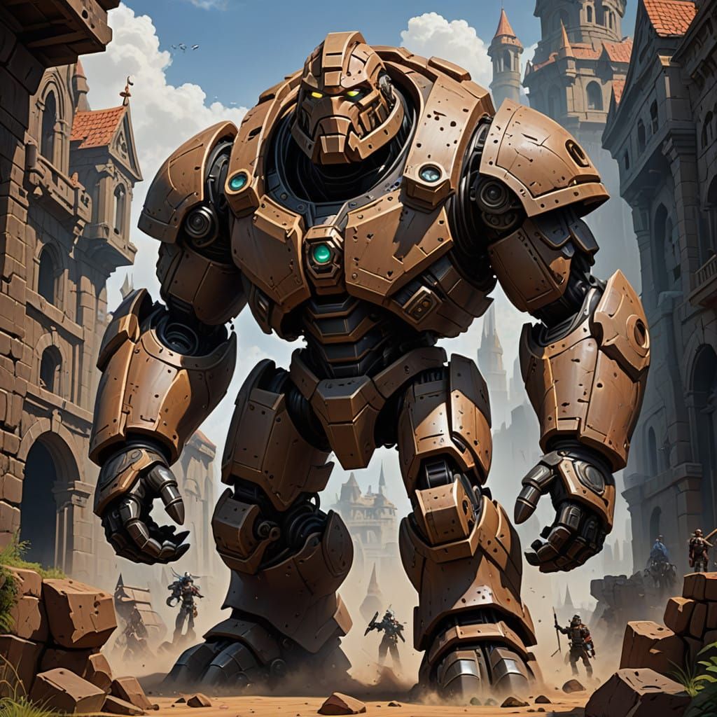 Epic Clay Behemoth in Heroic Fantasy