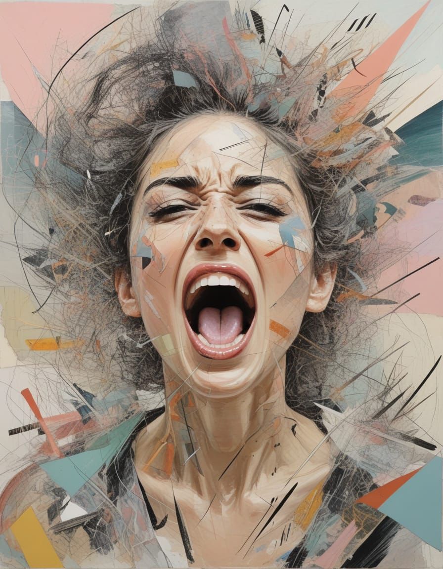 Fantastical Abstract Portrait in Muted Pastels