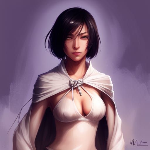 Rukia Portrait in WLOP Artgerm Style
