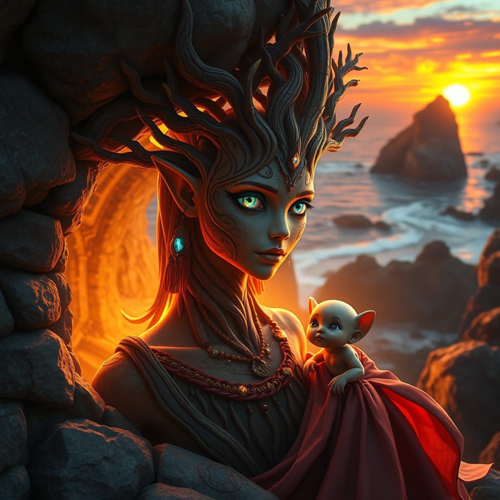 Mystical Tree Deva Emerges from Ancient Cave Stargate