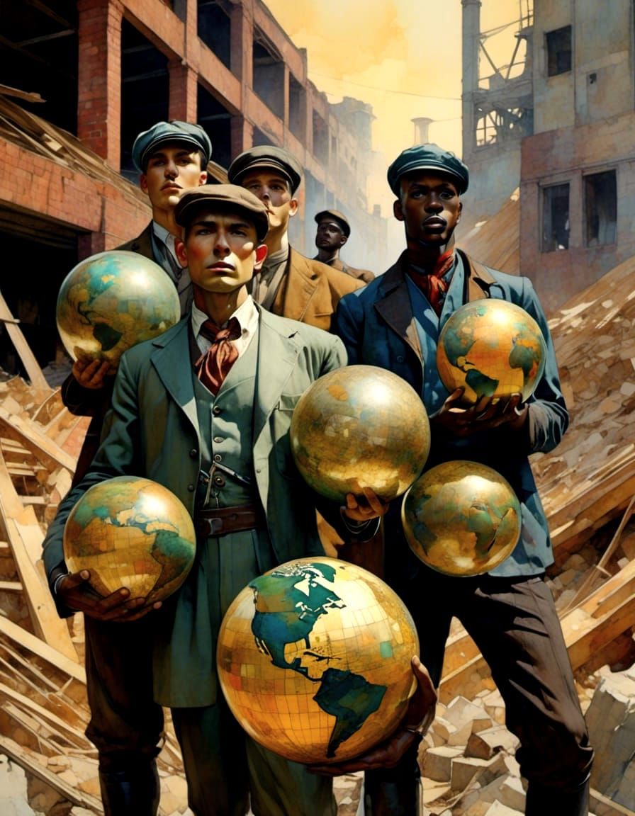 Uncanny Mannequins in Ruined Factory: Dark Fantasy Art