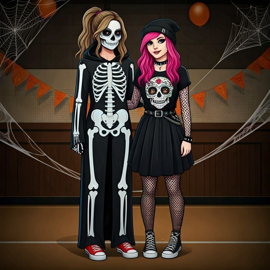 Sisters Celebrate Halloween in Striking Digital Portrait