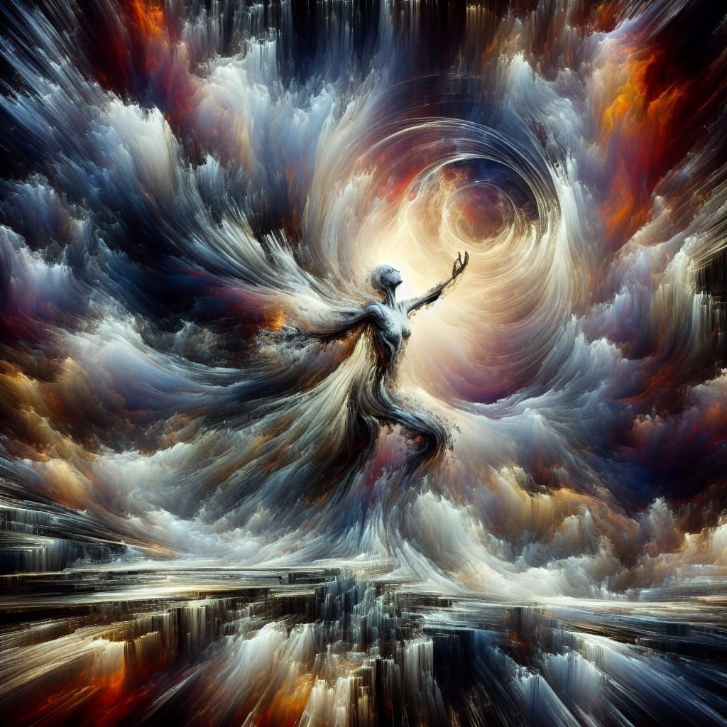 An abstract image embodying emotions and thoughts of desperation, chaos, and the hope for salvation : visual representat...