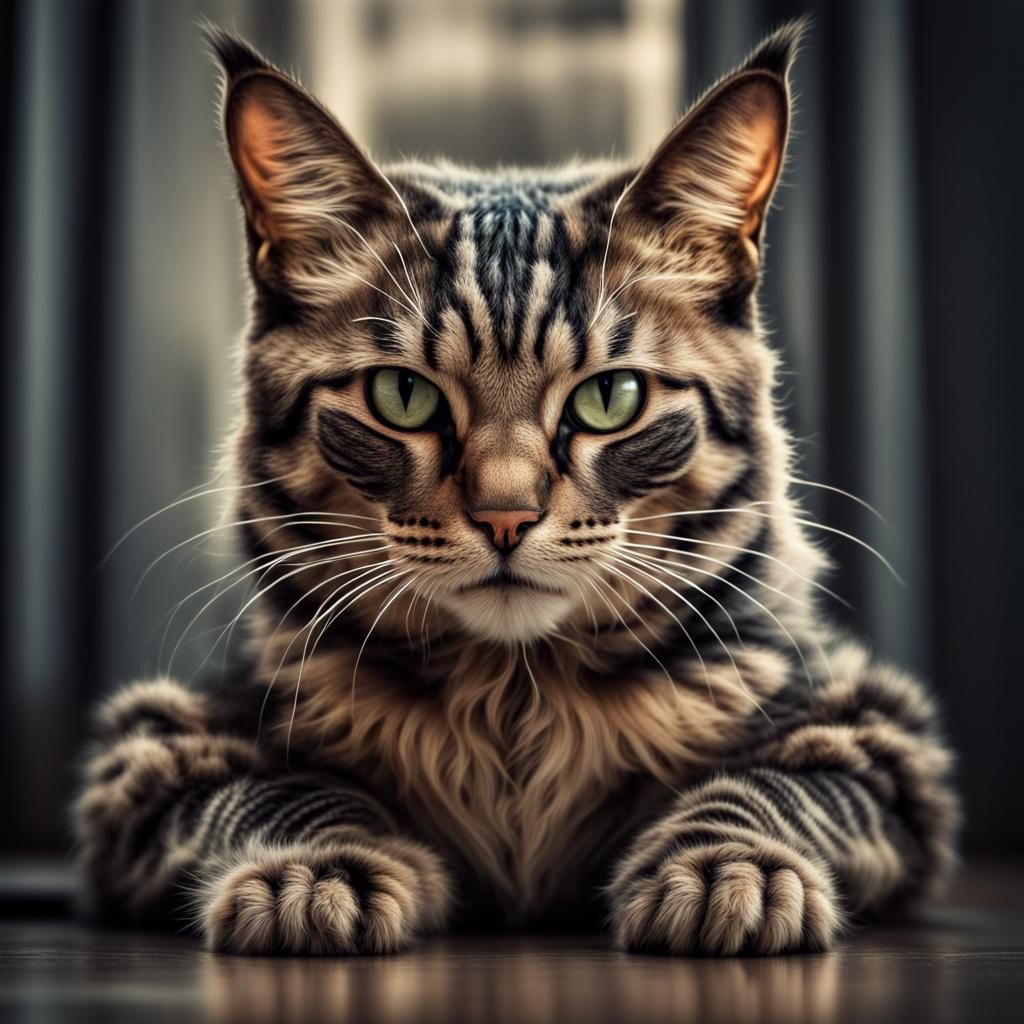 Hyperrealistic Rorschach Cat in Fantasy Style