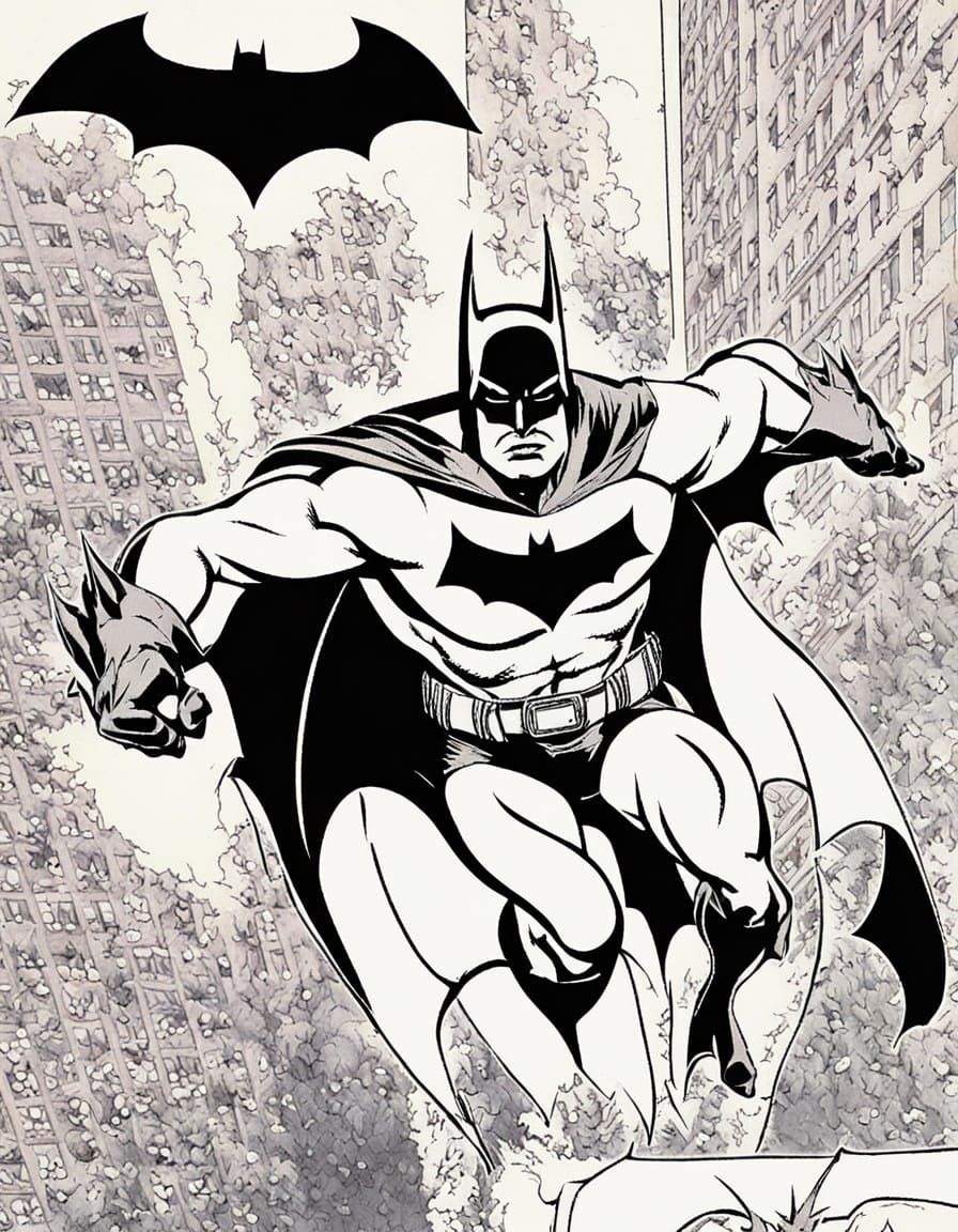First Appearance of Batman Comic Book Art
