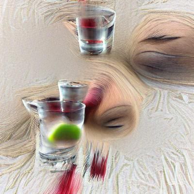 Two Shots of Vodka in Clear Glasses