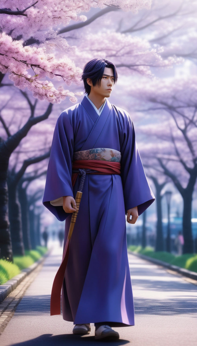 Elegant Yakuza Strategist in Cinematic Anime Style