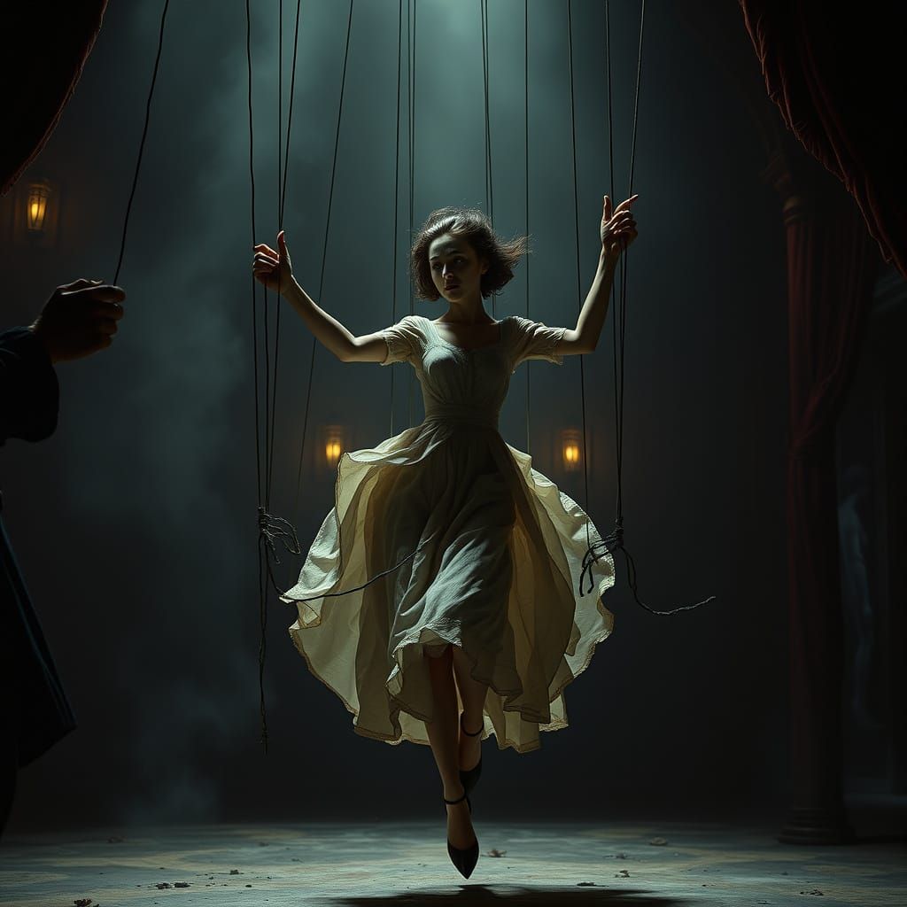 Dark Fantasy Puppetmaster: Shadow Doll Woman in Gothic Style