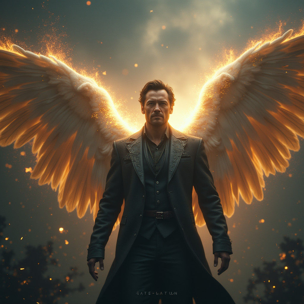 Archangel Gabriel: Light Versus Darkness, Digital Matte Pain...