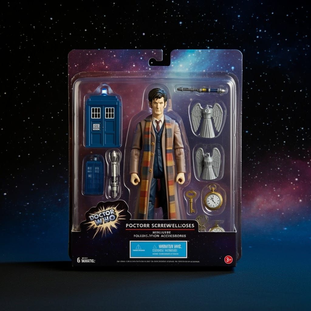 Doctor Who Retro Action Figure Box in Vibrant Cosmic Packagi...