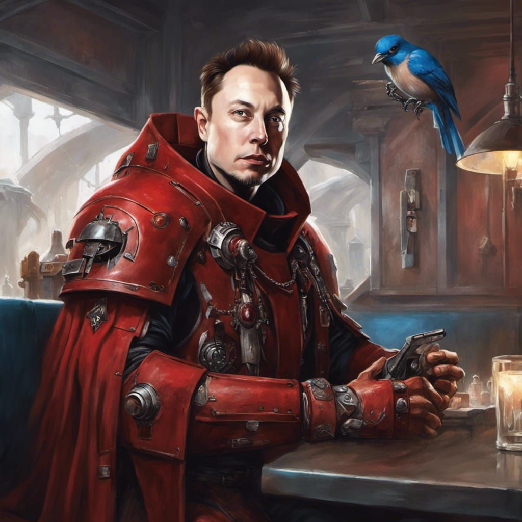 Elon Musk as Warhammer 40k Tech Priest