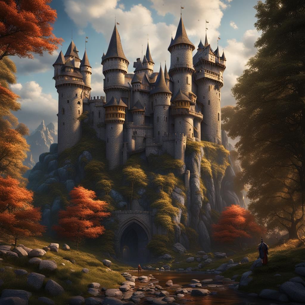 Detailed Medieval Castle Matte Painting