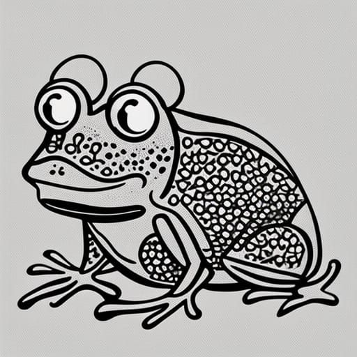 Cute cartoon frog, vintage cartoon style, drawing