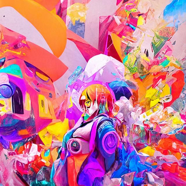 Colourful Abstract Anime Steampunk Digital Art