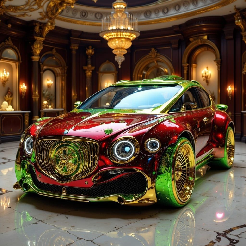 Hyper Detailed Maybach Pickup in Ruby and Lime Green