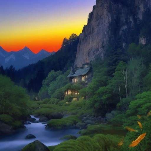 Serene Mountain Range at Sunrise: A Natural Tapestry