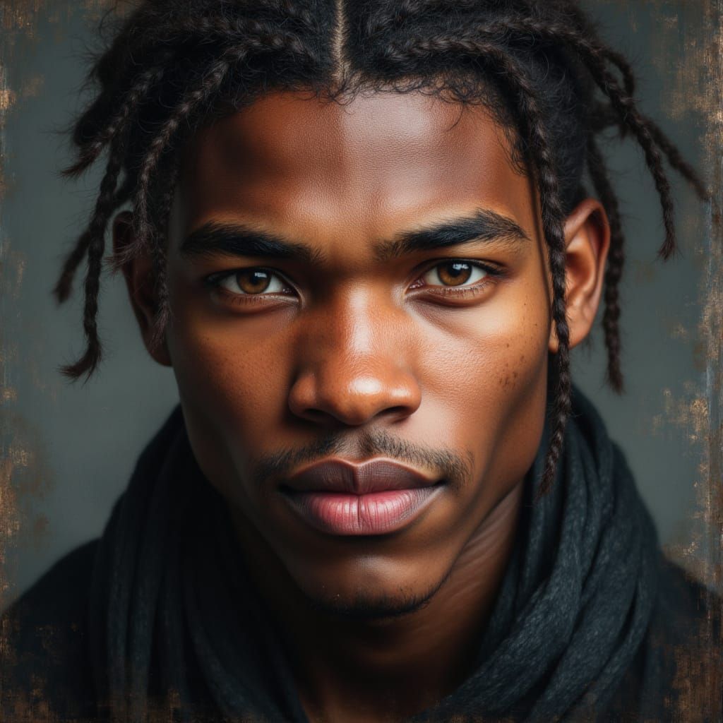 Handsome Young Warrior Portrait in Studio Photography