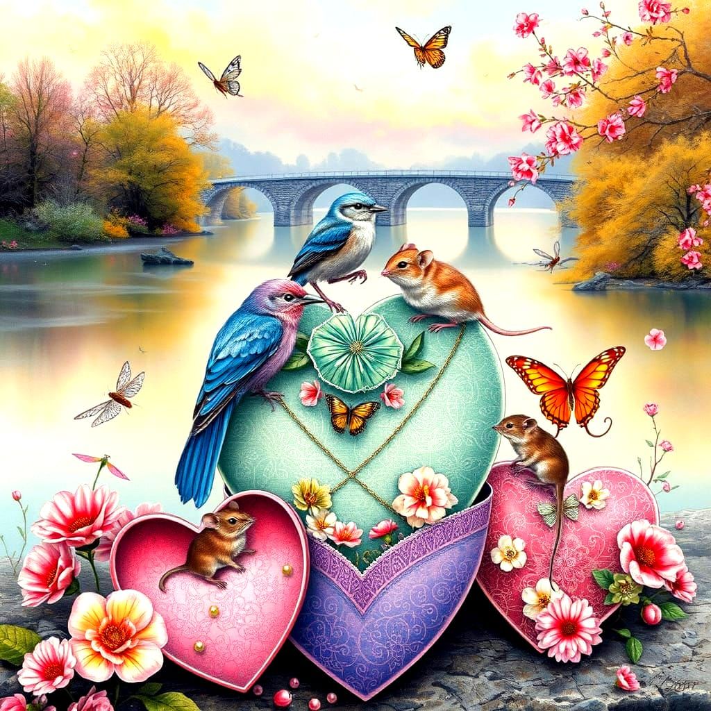 Pastel Wonderland in Stacked Heart Boxes