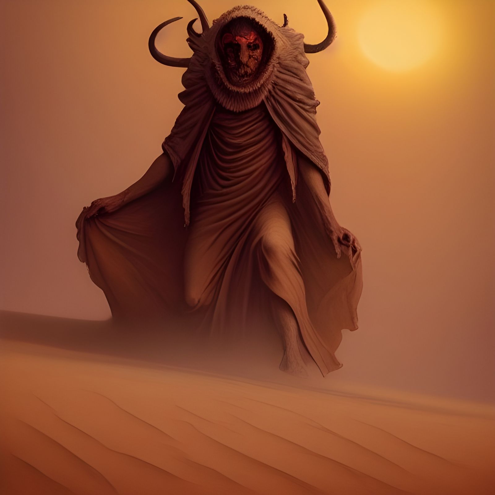 Desert Demon Portrait in Fantasy Art Style