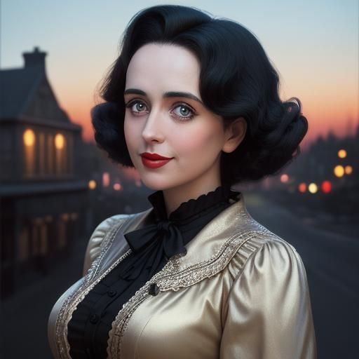 Miss Peregrine Portrait in Tim Burton Style