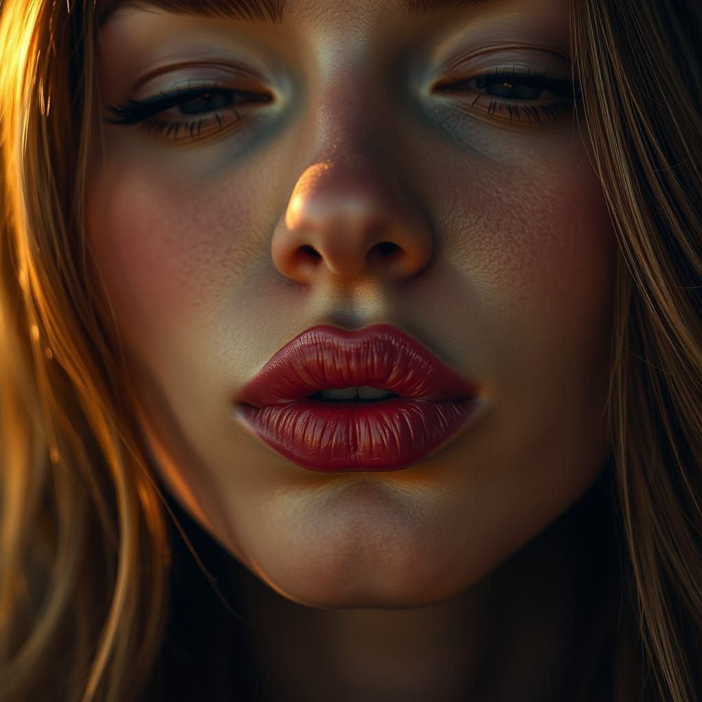 Woman Blowing Kiss in Moody, High-Contrast Lighting