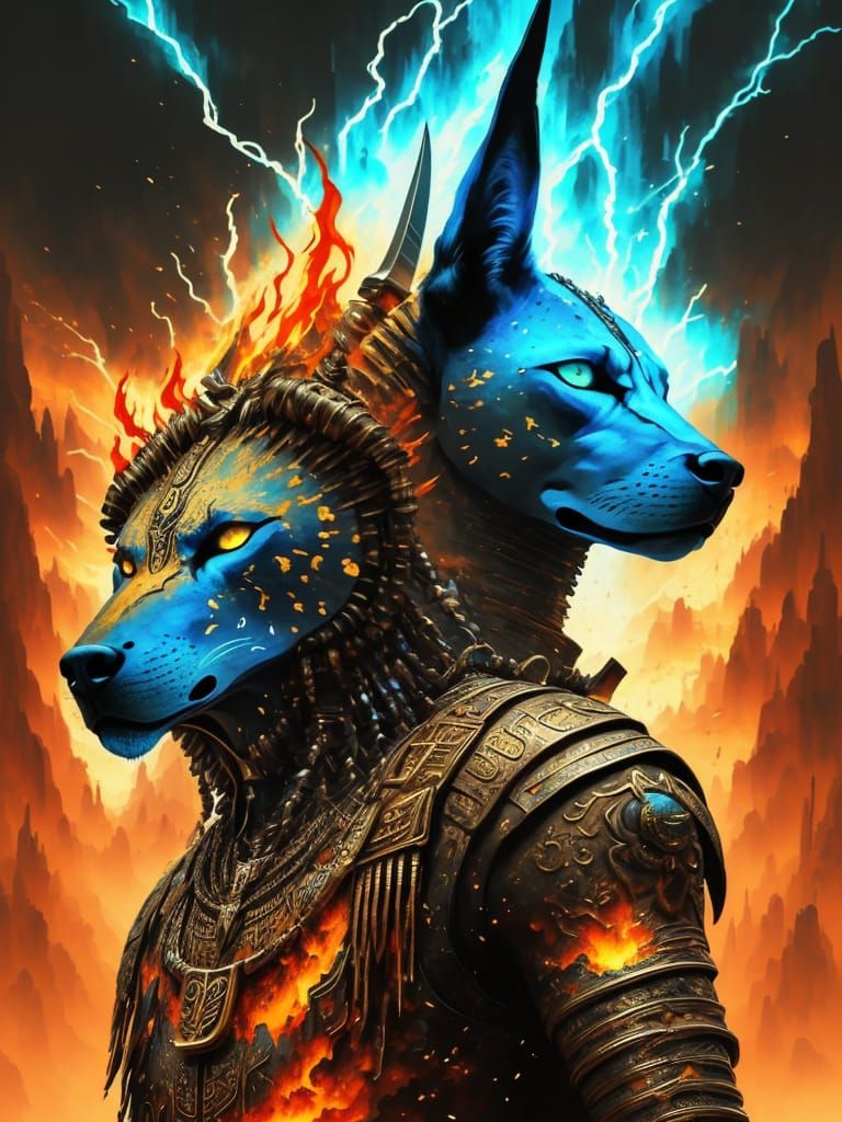 Afrofuturistic God of War in Ancient Egypt