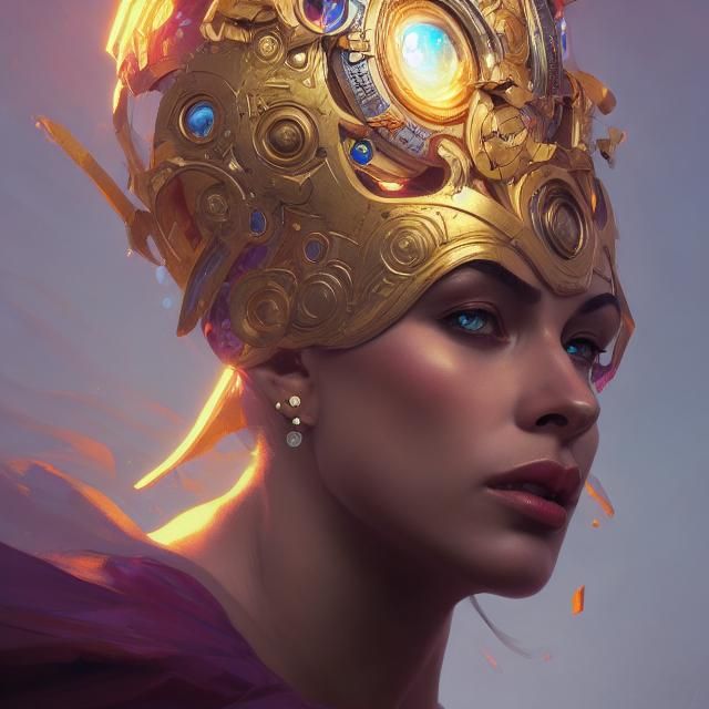 Queen of Time Portrait in Art Nouveau Style