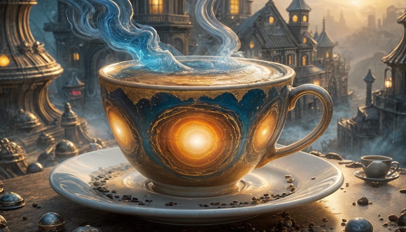 Nebula and Alien City Double Exposure