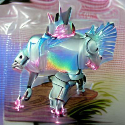Holographic Robot Unicorn in Rainbow Colors