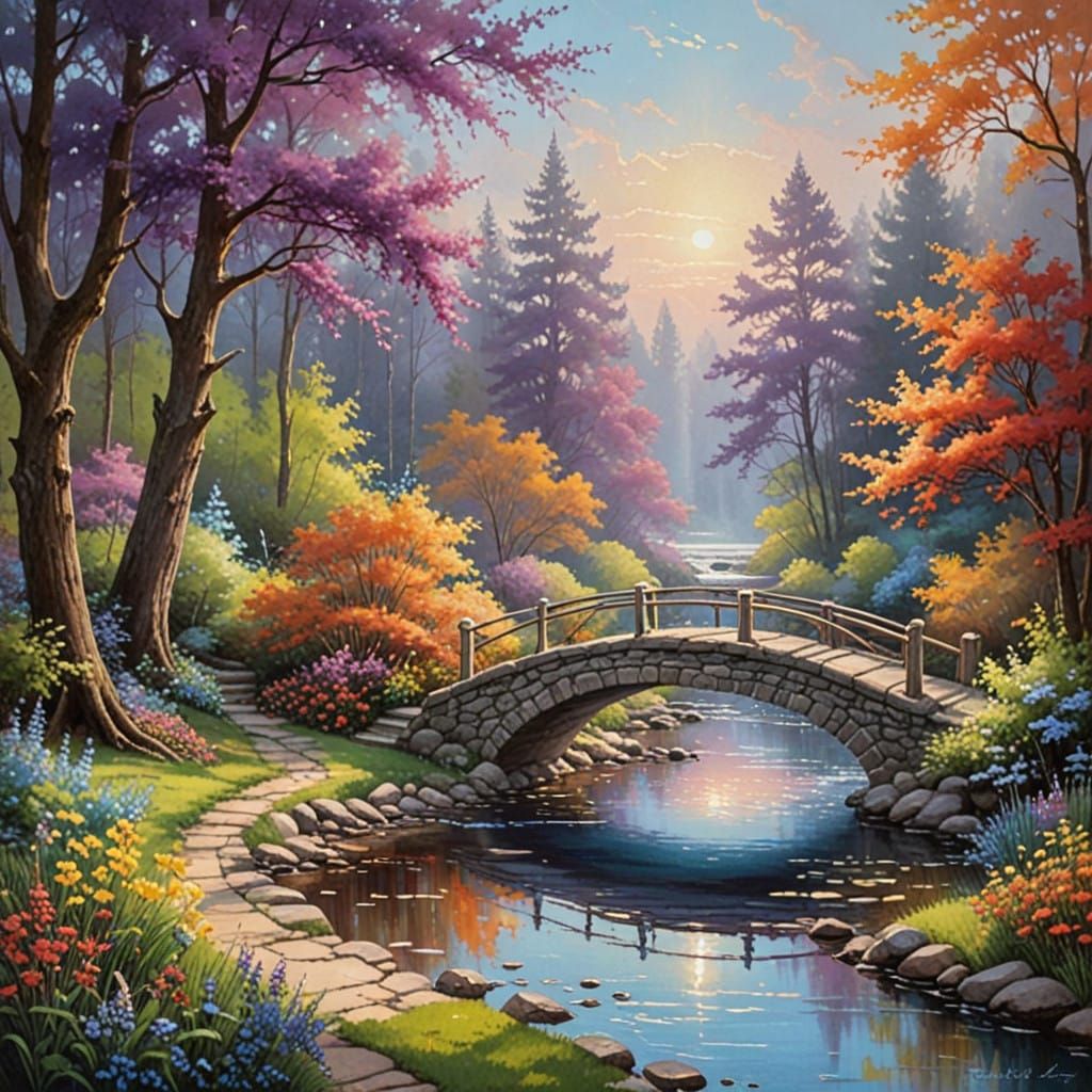 Romantic Bridge Scene in Dreamy Cottage Style