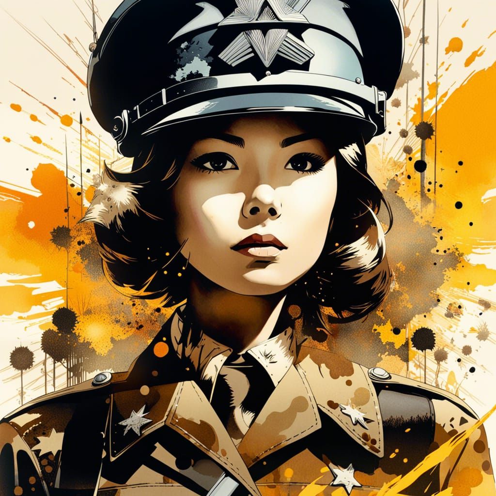 WWII Girl in Double Exposure Atomic Portrait