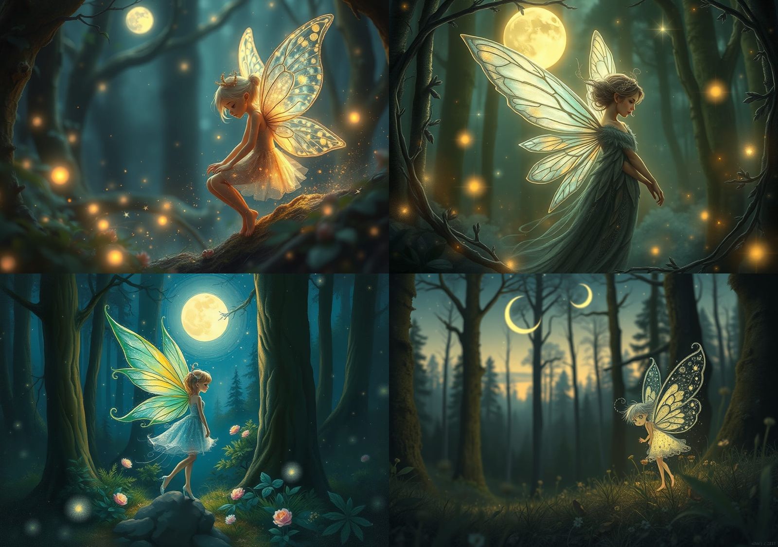 Luminous Fairy in a Sweet Forest Environment