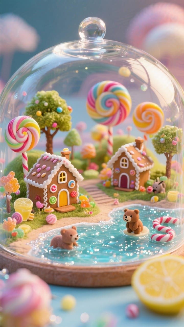 Tiny Animals in Sweet Gingerbread World