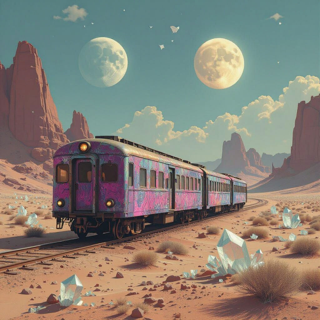 Alien Desert Train: Cinematic Retro-Futurism