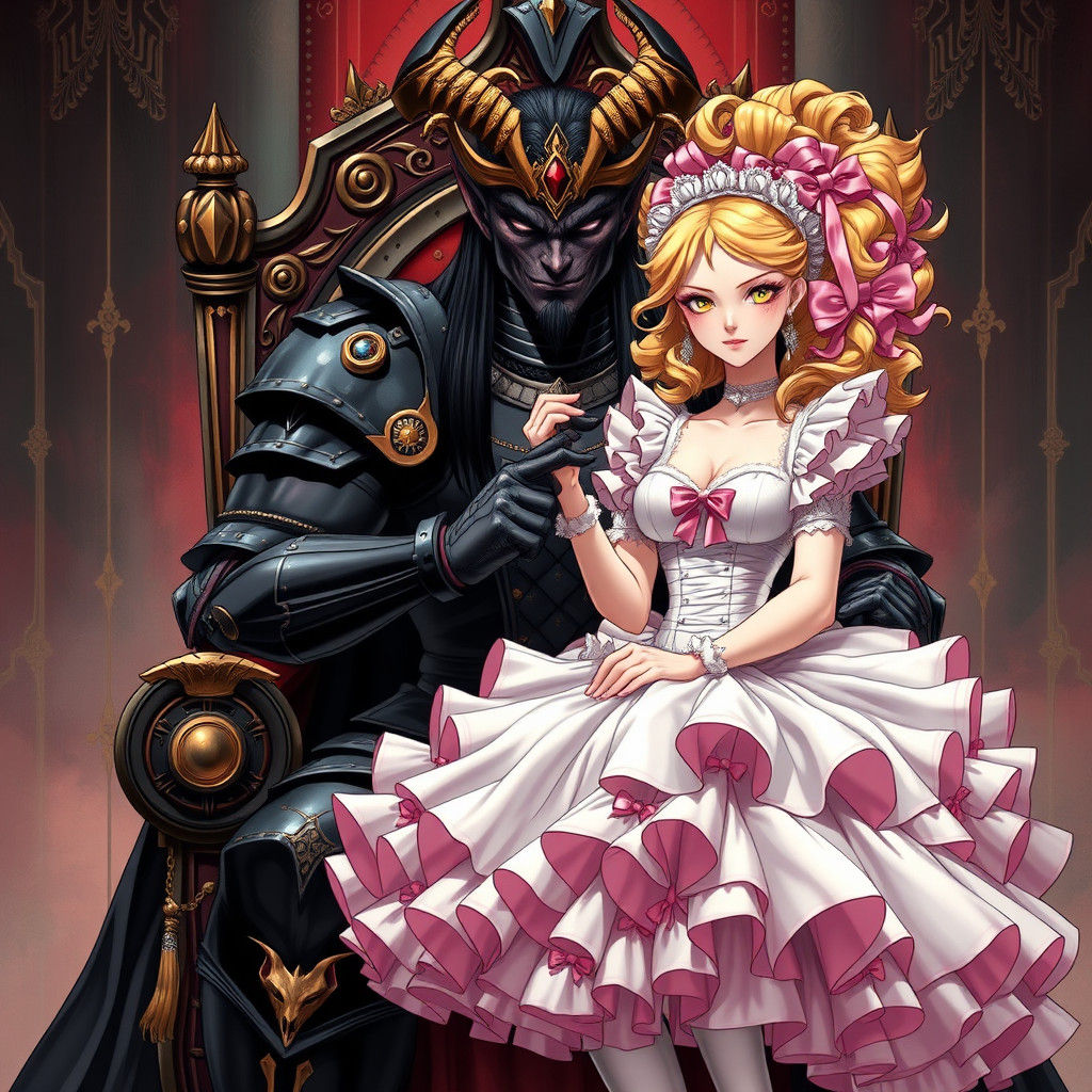 Dark Demon King with Regal French Maid
