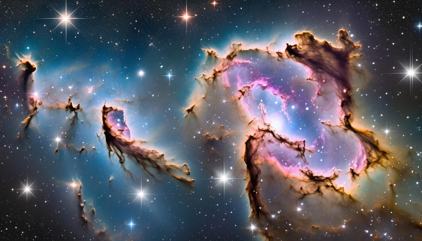 Magellanic Cloud: A Star-Forming Galaxy, as Detailed Paintin...