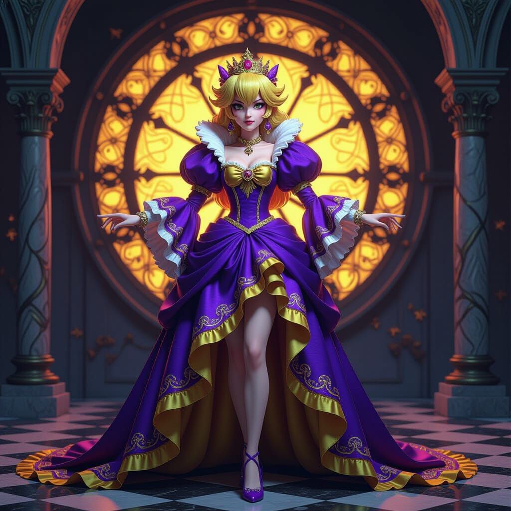 Princess Peach as Bowsette with Venetian Panache