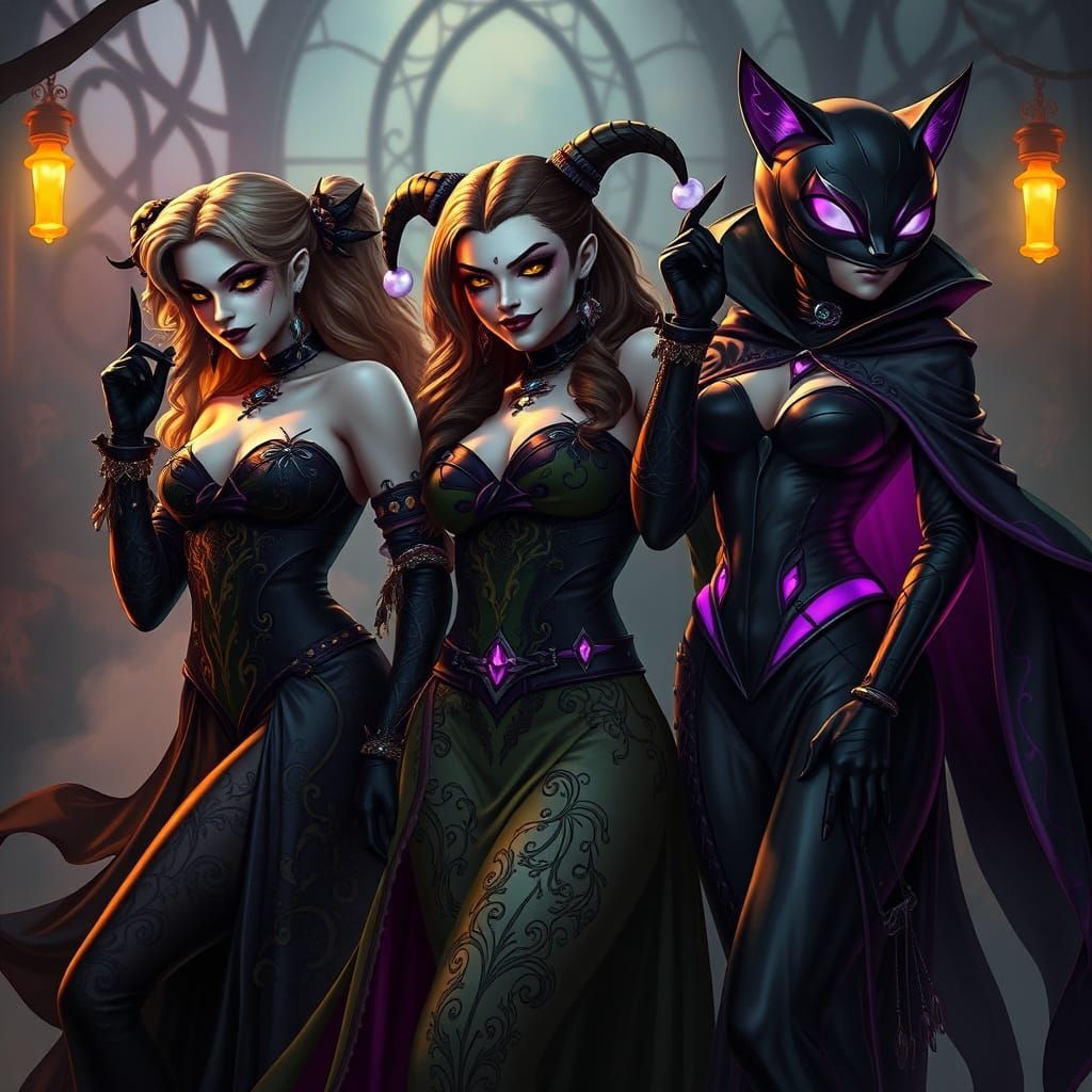 Dark Fantasy Sanderson Sirens in Baroque-Inspired Splendor