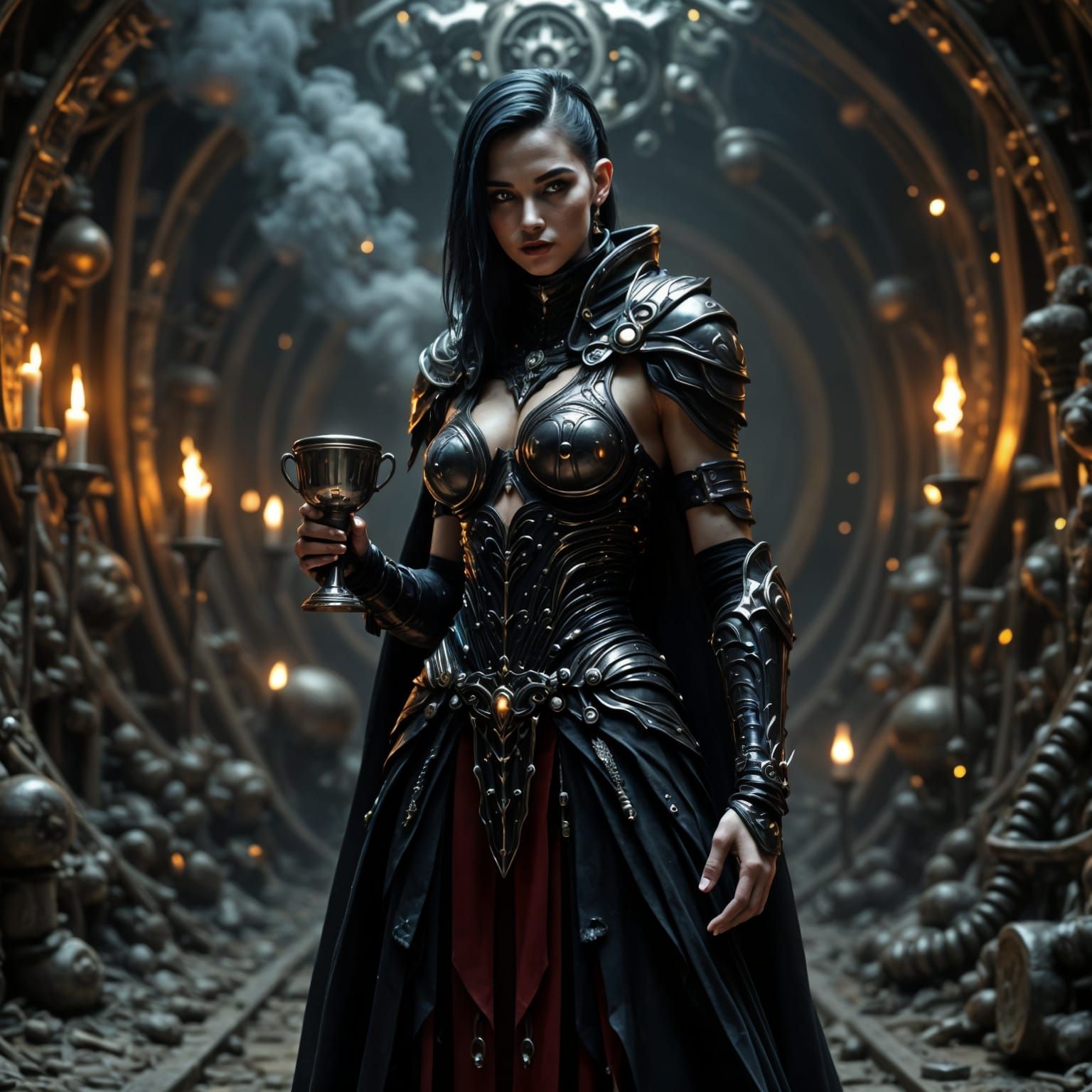 Fantasy Warrior in Dark Oil Painting Style