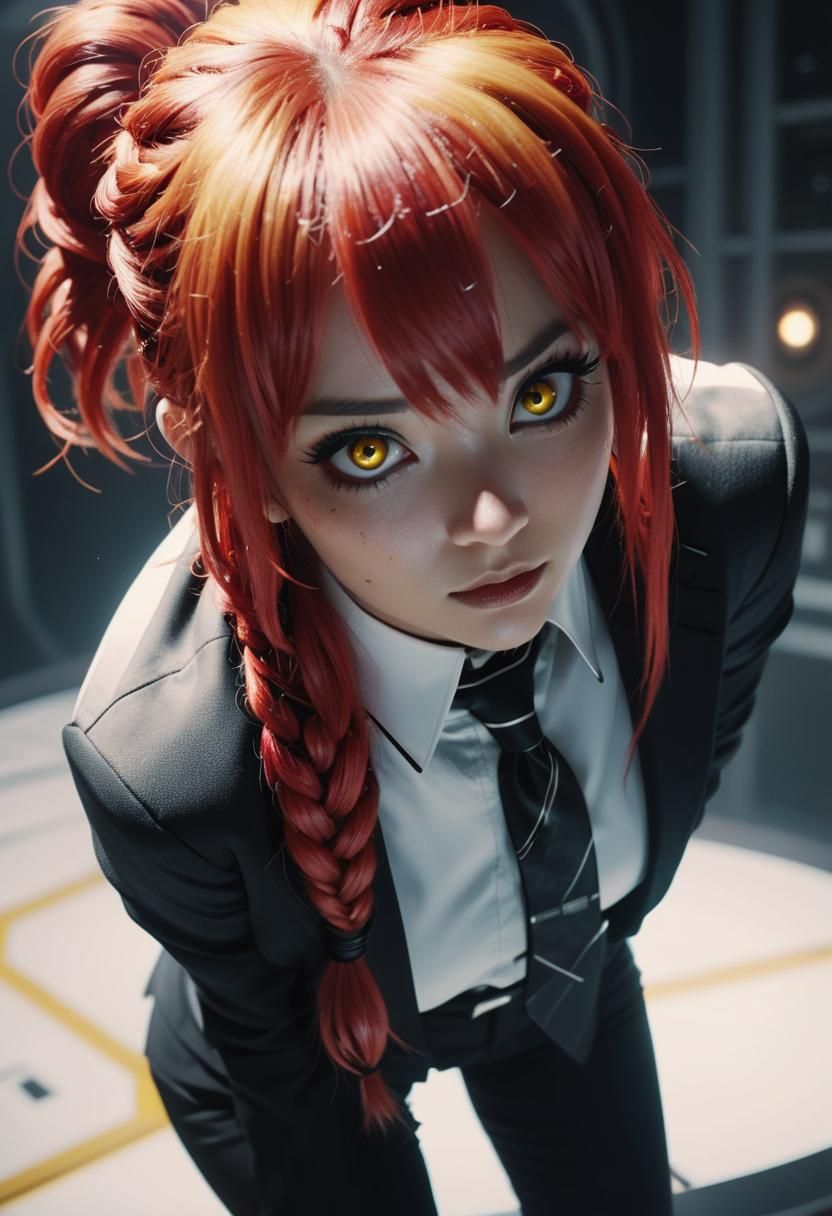 Ethereal Makima in a Sci-Fi Chamber, Cinematic Film Still