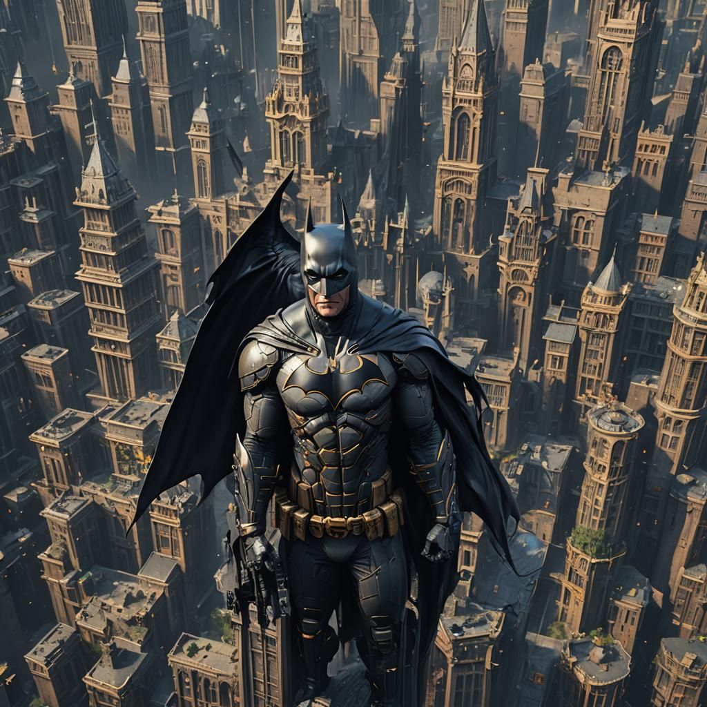 Detailed Matte Painting of Batman in Unreal Engine 5