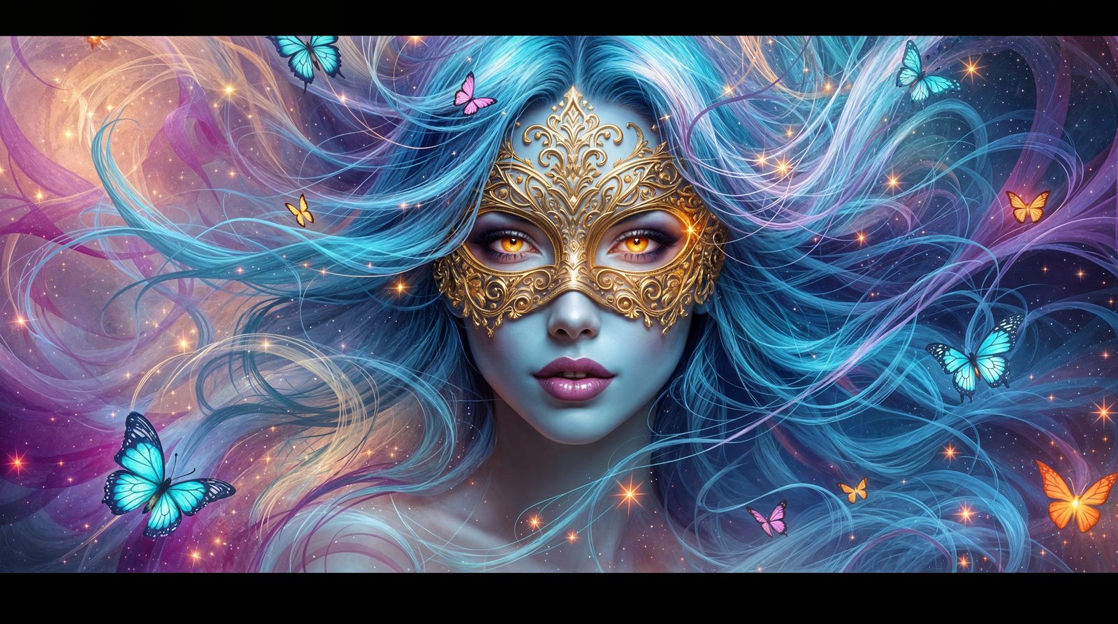Ethereal Goddess with Shimmering Mask